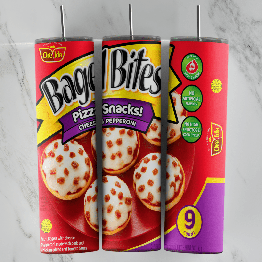 20 Oz Bagel Bites Tumbler Cup Design