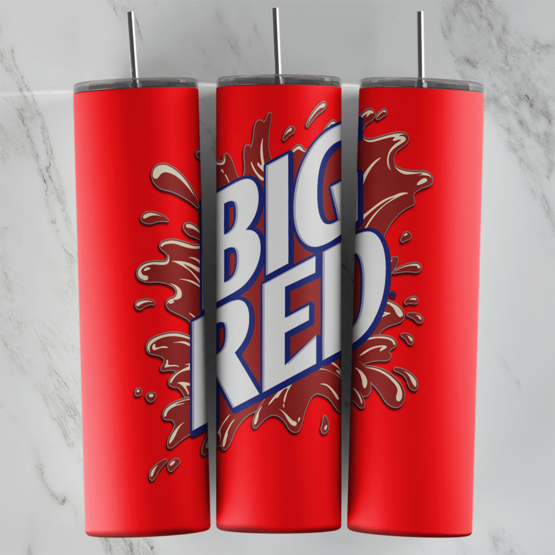 20 Oz Big Red Soda Tumbler Cup Design