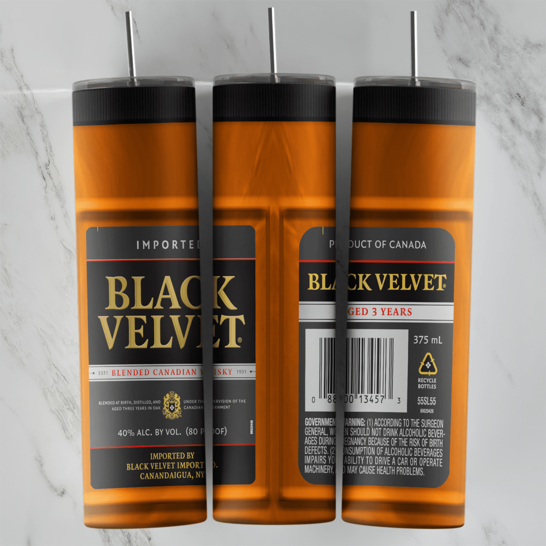 20 Oz Black Velvet Tumbler Cup Design