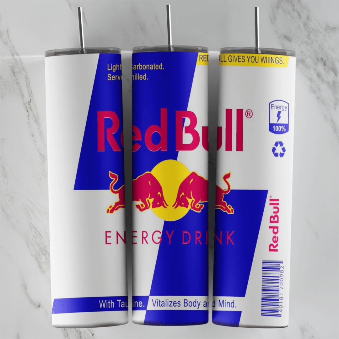 20 Oz Redbull Classic Can Label Tumbler Cup Design
