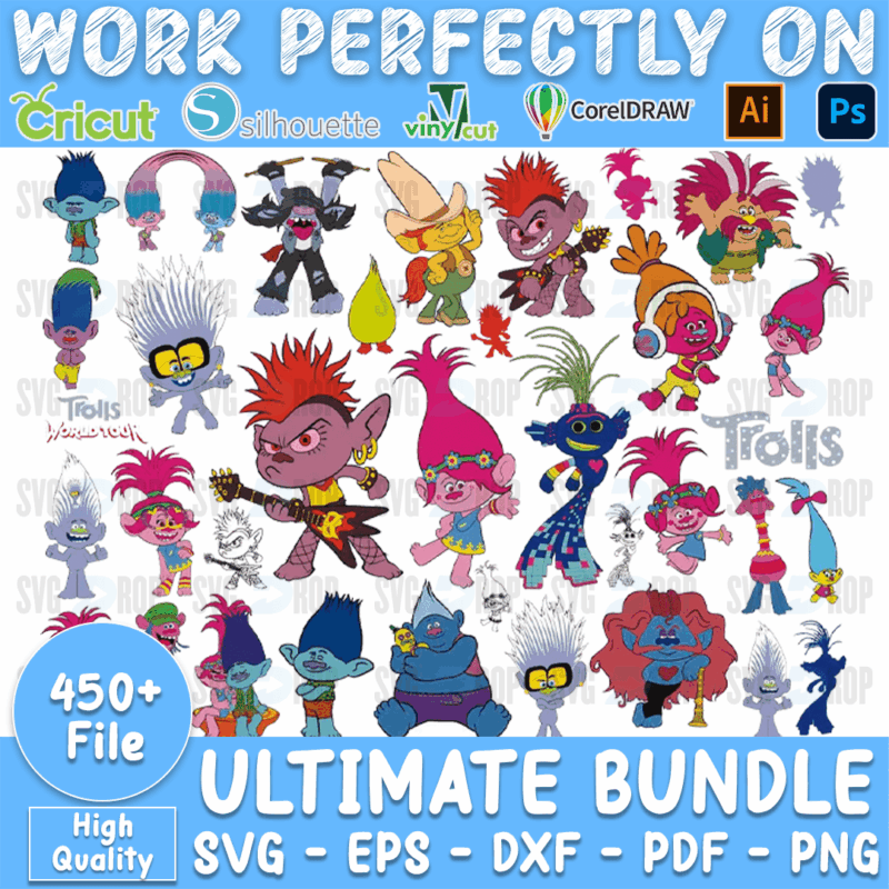 Ultimate 450 Trolls Bundle SVG