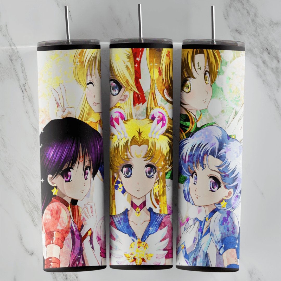 20 Oz Sailor Moon Tumbler Cup Design