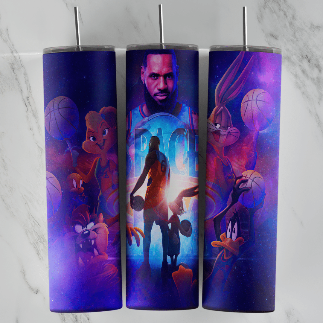 20 Oz Space Jam Galaxy Court Tumbler Cup Design
