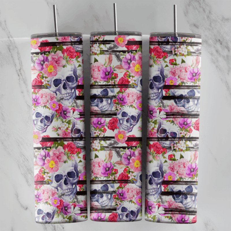 Flower 20 oz tumbler sublimation wrap