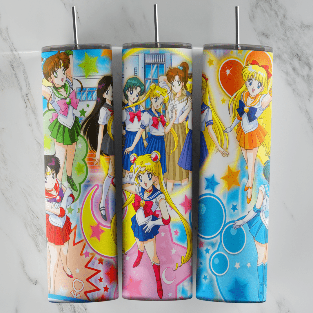 20 Oz Sailor Moon Tumbler Cup Design