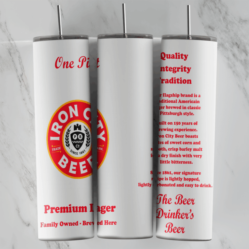 Iron City 20 oz tumbler sublimation wrap