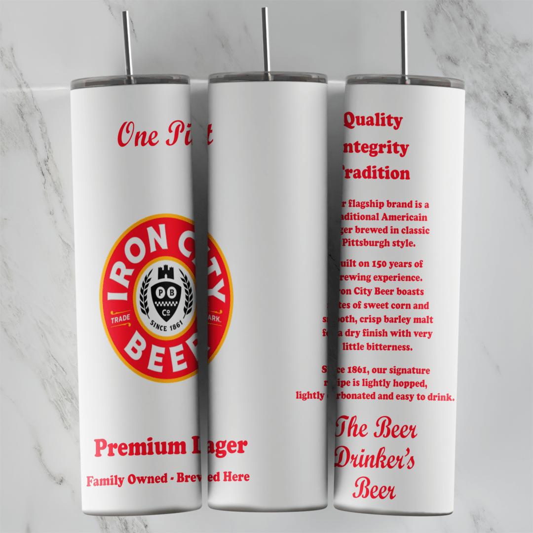 Iron City 20 oz tumbler sublimation wrap