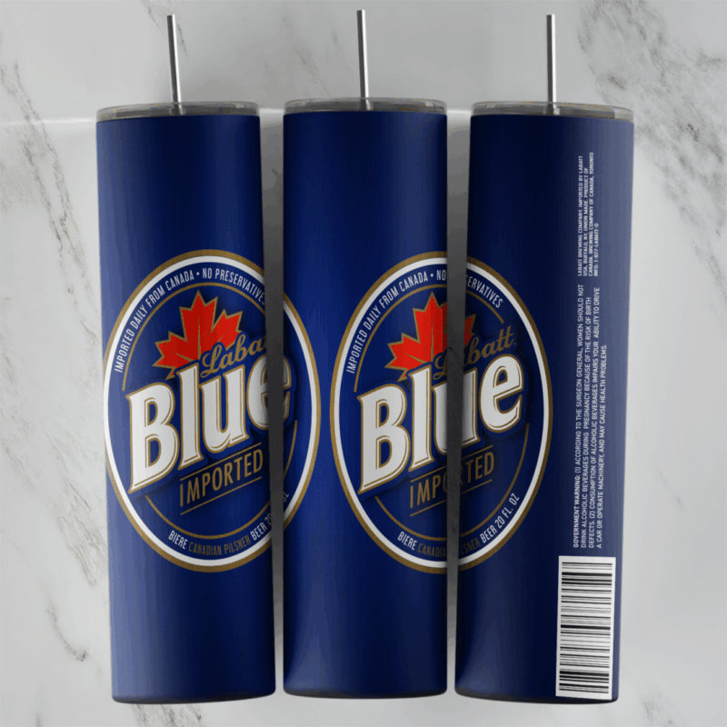 Labatt Blue Beer 20 oz tumbler sublimation wrap