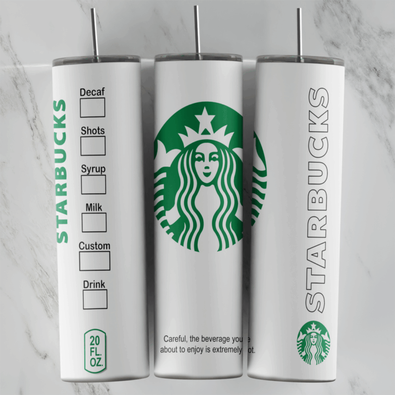 20 Oz Starbucks Order Checkbox Tumbler Cup Design