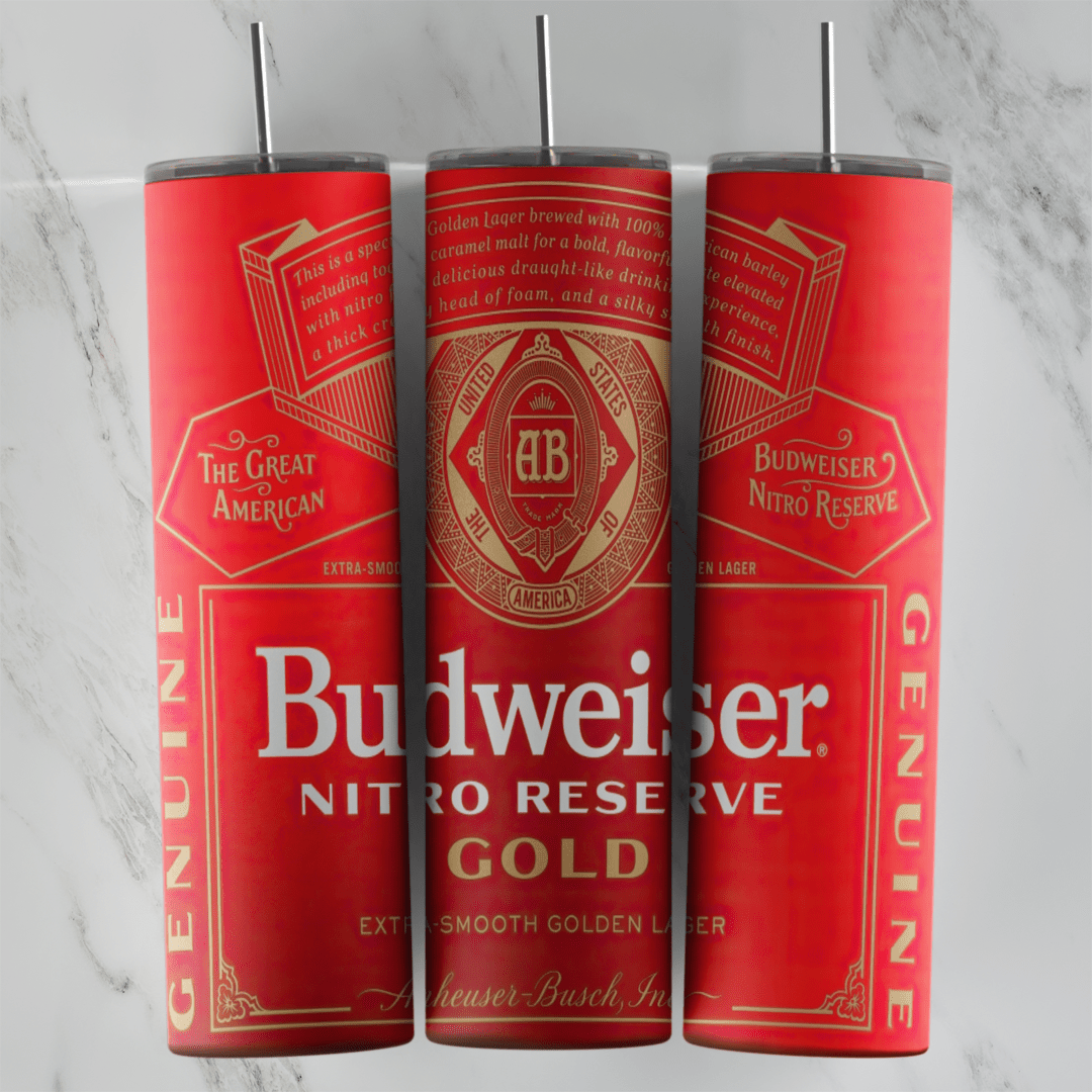 Budweiser 20 oz tumbler sublimation wrap
