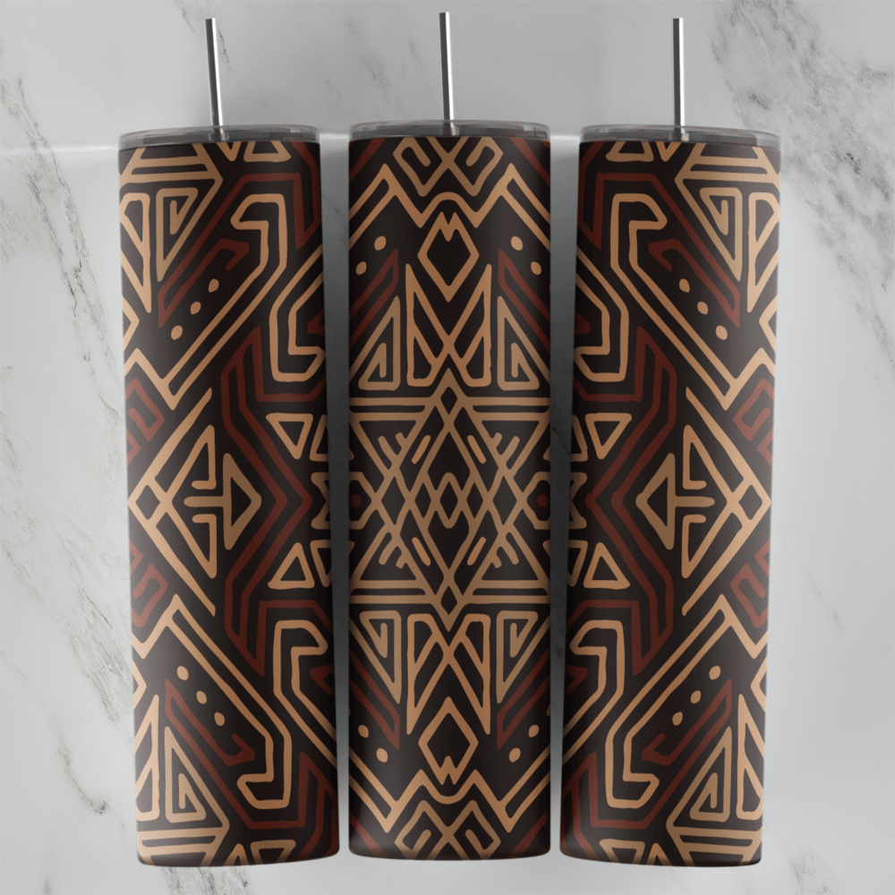 20 Oz Tribal Diamond Pattern Tumbler Cup Design