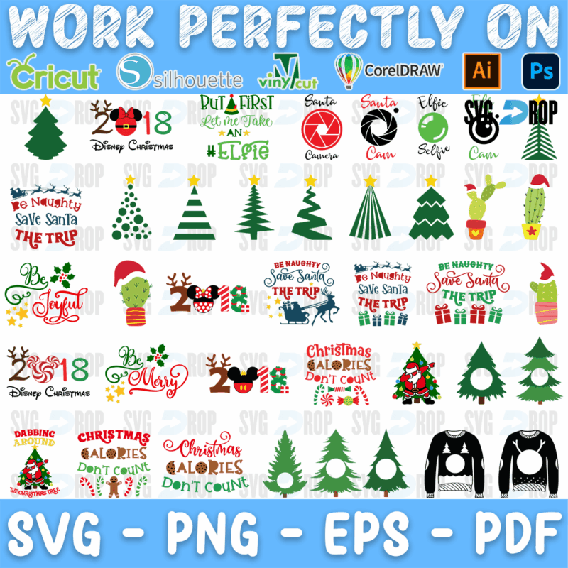 Christmas Disney Cruise and Trees Bundle SVG