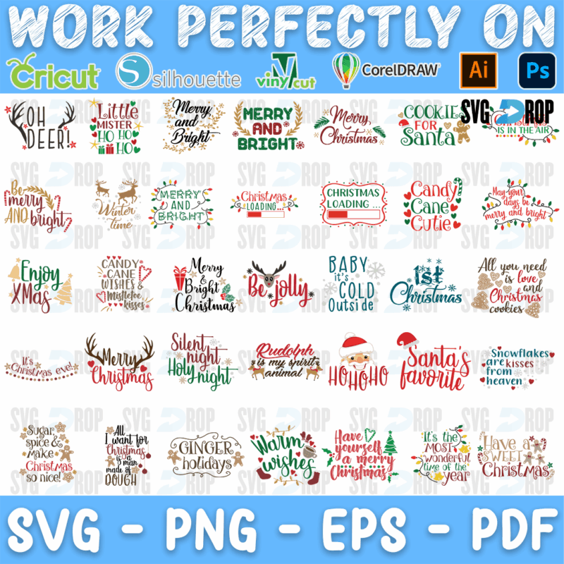 Christmas Rustic Sayings Bundle SVG