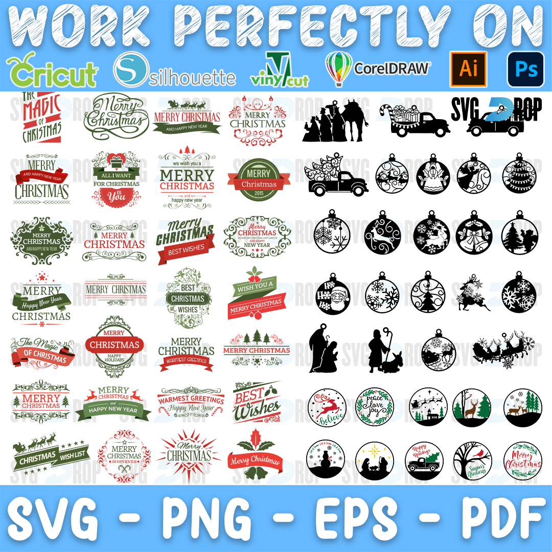 Christmas Ornament Bundle SVG