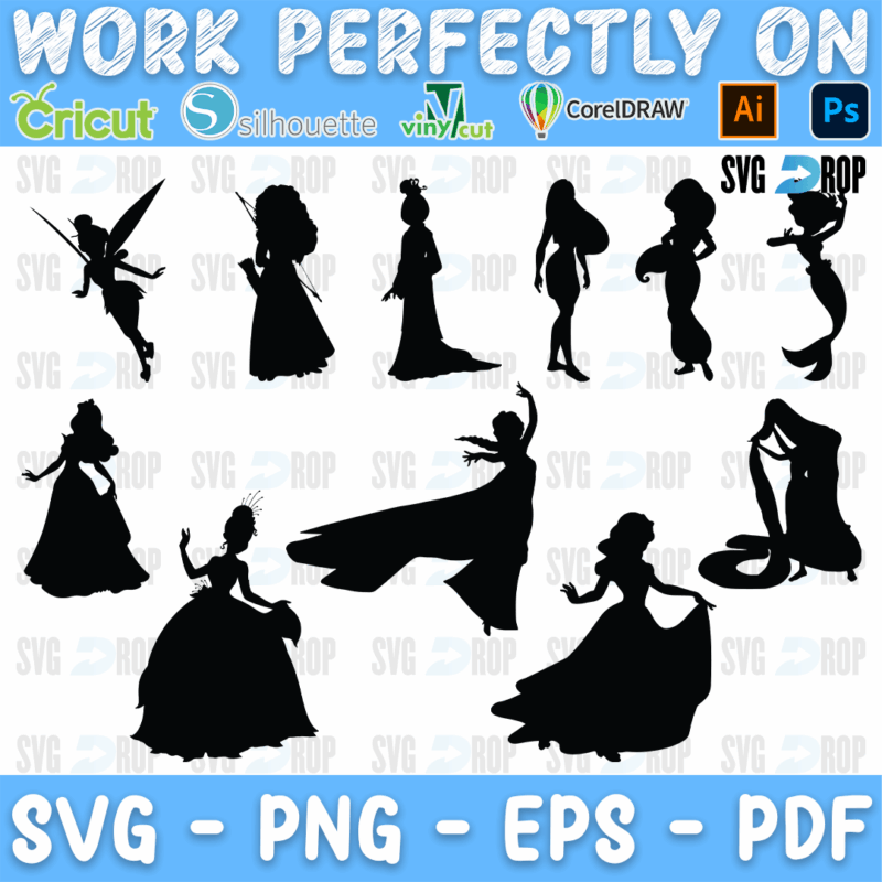 Princess Silhouette Bundle SVG