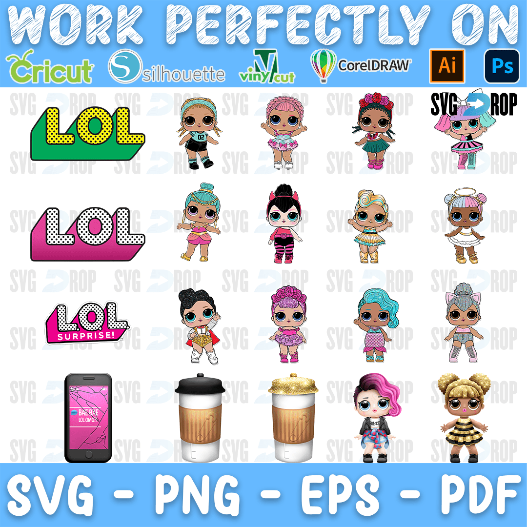 Lol Dolls Logo and Coffee Cup Bundle SVG