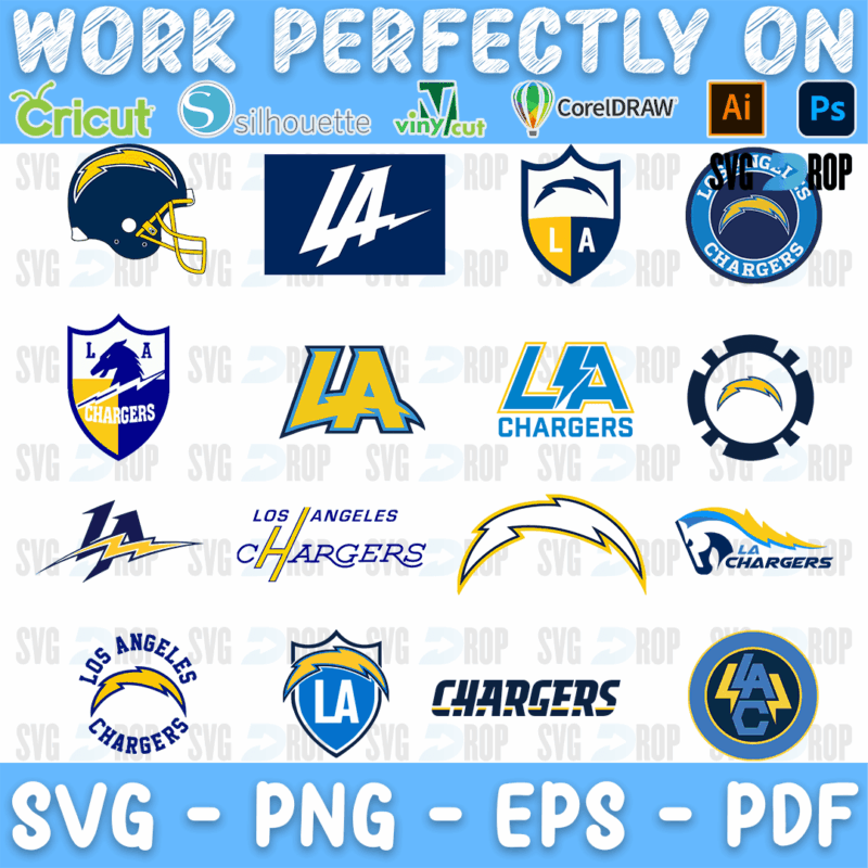 Los Angeles Chargers Bundle SVG