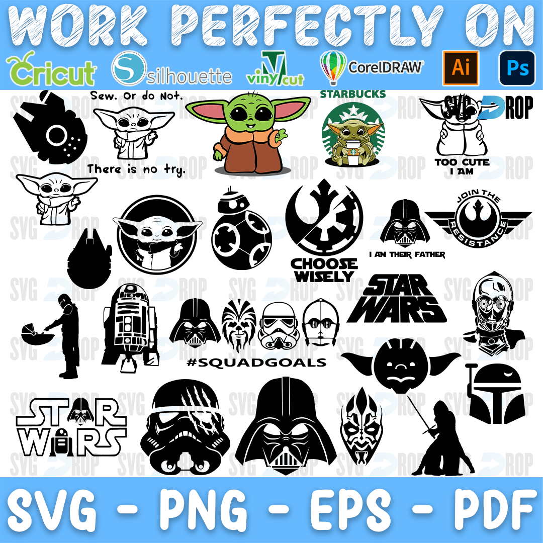 Baby Yoda Sew or Do Not and Helmets Bundle SVG