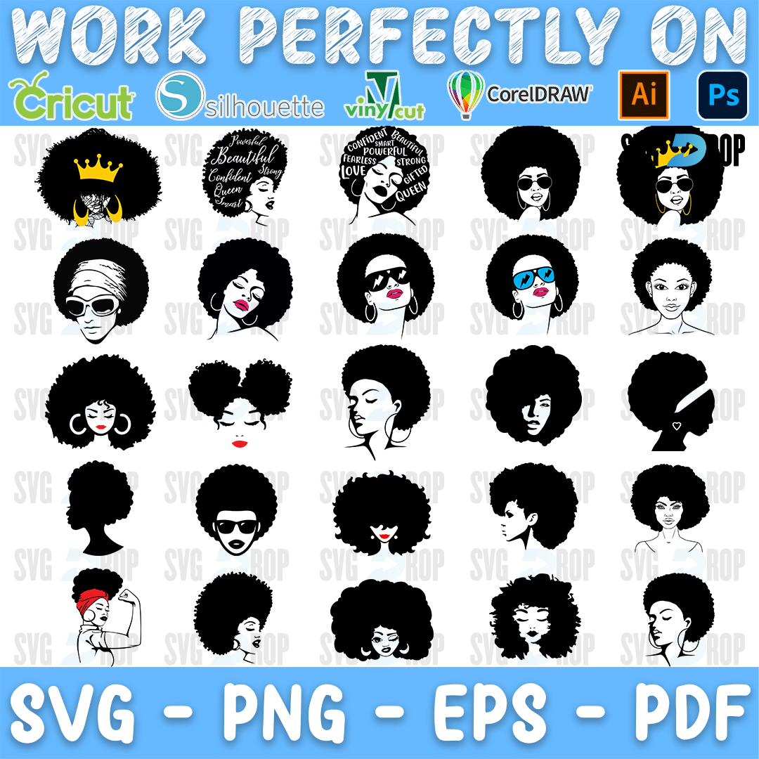 Afro Man Woman Bundle SVG