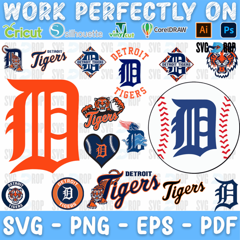 Detroit Tigers Bundle SVG