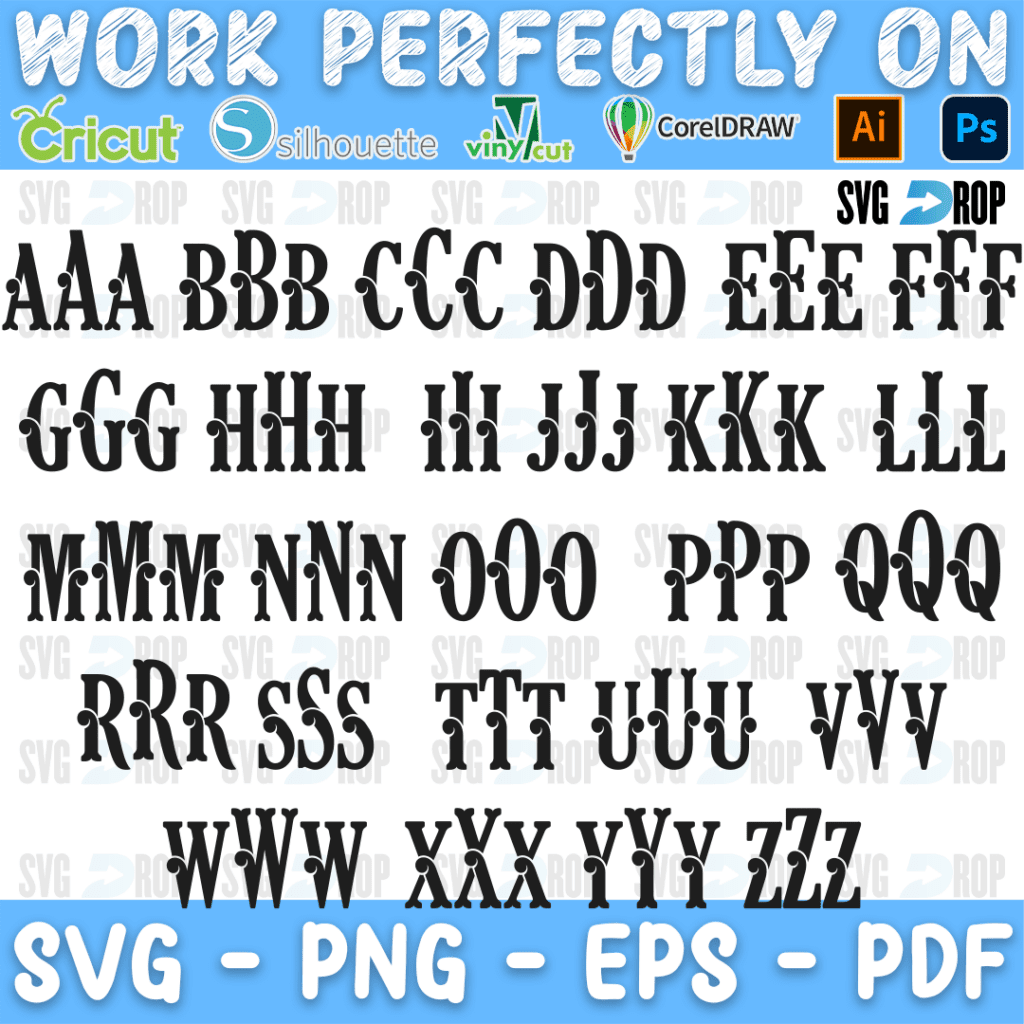 Curly Monogram Font SVG | SVG DROP