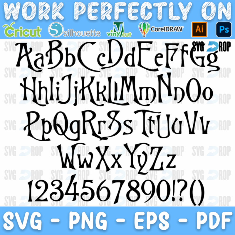 Nightmare Before Christmas Font SVG