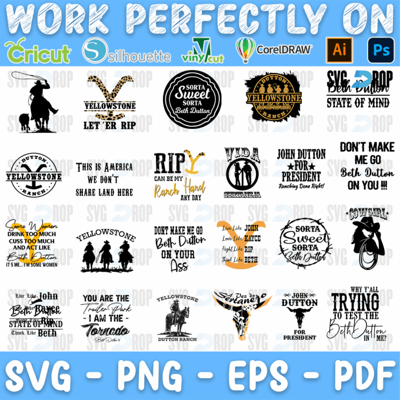 Yellowstone Beth Dutton Quotes Bundle SVG