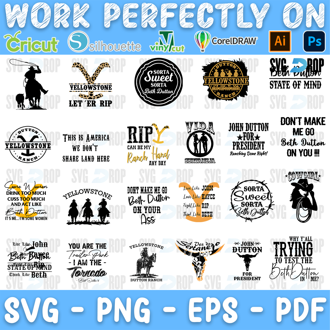 Yellowstone Beth Dutton Quotes Bundle SVG