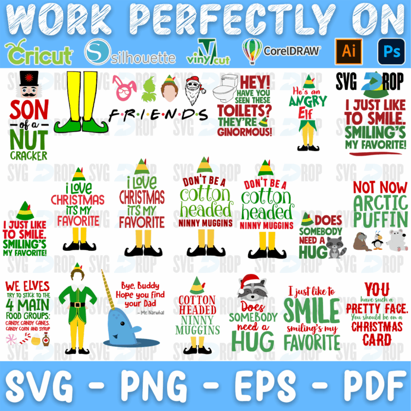 Buddy The Elf Christmas Bundle SVG