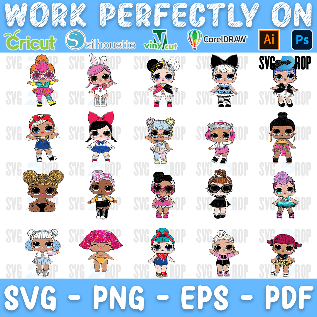 Lol Dolls Glam Outfits Bundle SVG