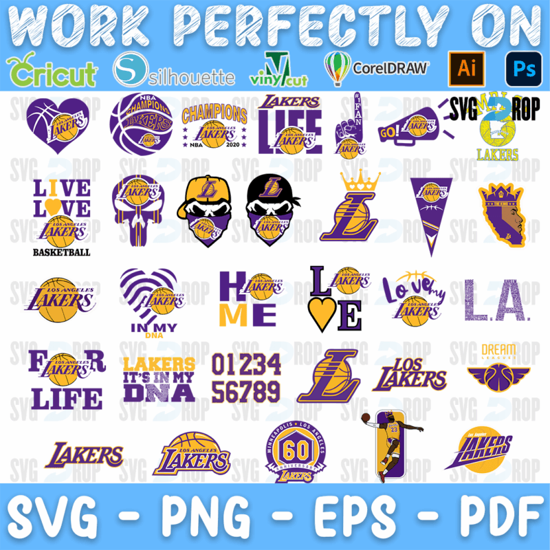 Los Angelers Lakers Bundle SVG