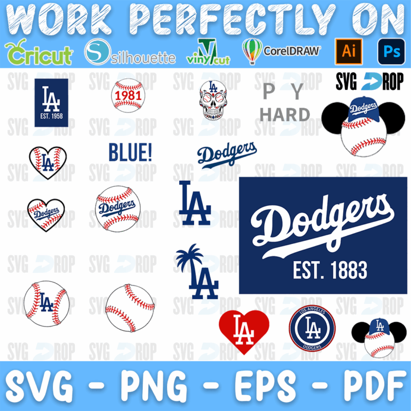 Los Angeles Dodgers Bundle SVG