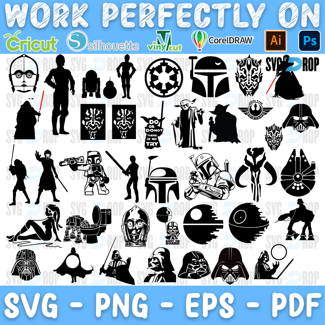 Baby Yoda Darth Maul and Millennium Falcon Bundle SVG
