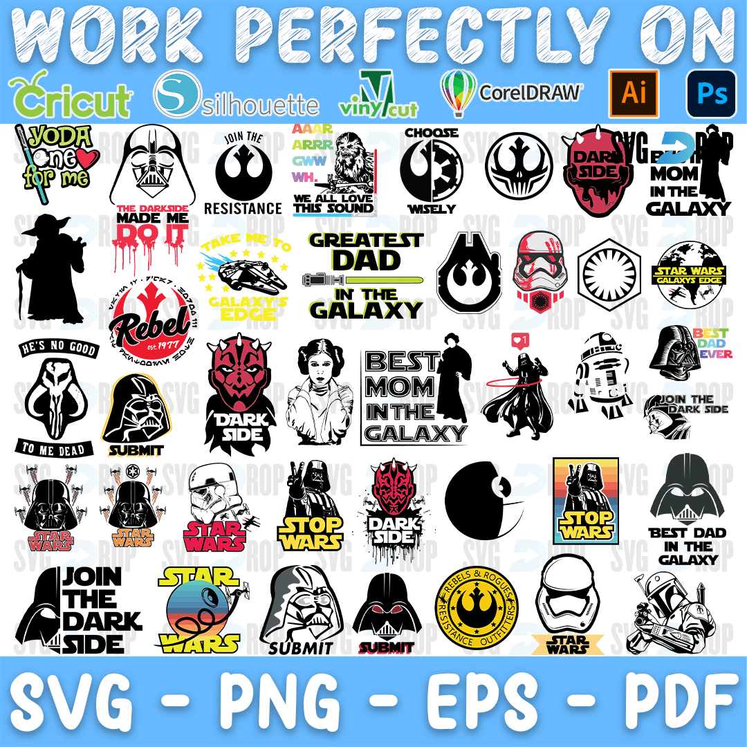 Baby Yoda Greatest Dad and Best Mom Bundle SVG