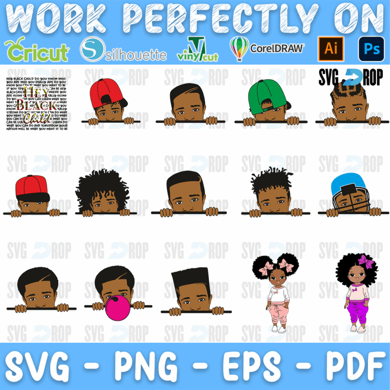 Afro Kids Bundle SVG