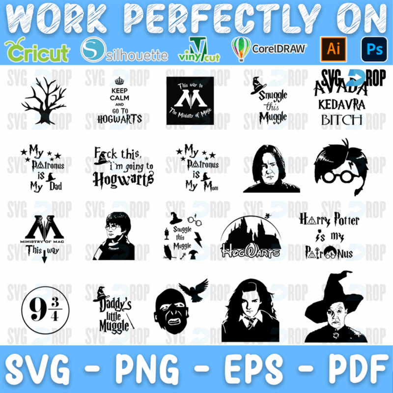 Harry Potter Character Portraits and Patronus Bundle SVG