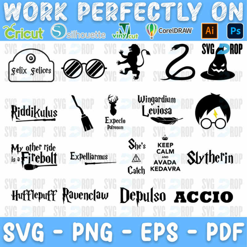Harry Potter Felix Felicis and Houses Bundle SVG