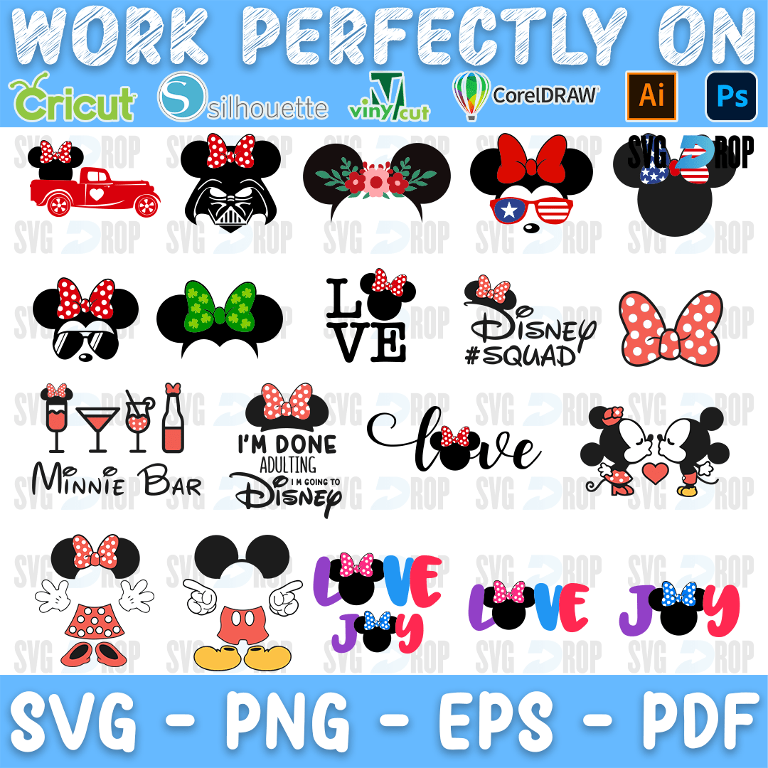 Minnie Princess Mouse Ears Variety Bundle SVG