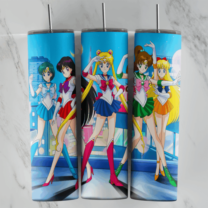 20 Oz Sailor Moon Tumbler Cup Design