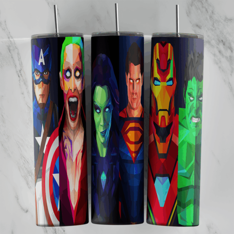 Super Heroes 20 oz tumbler sublimation wrap