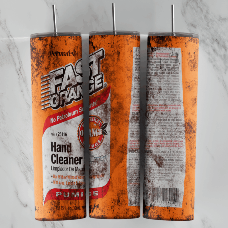Fast Orange 20 oz tumbler sublimation wrap