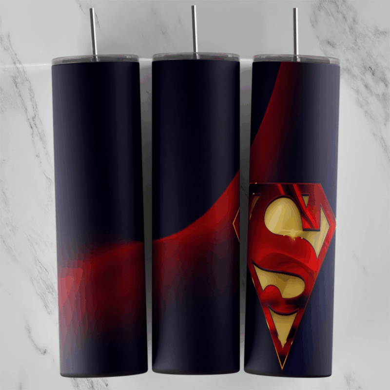 20 Oz Superman Tumbler Cup Design