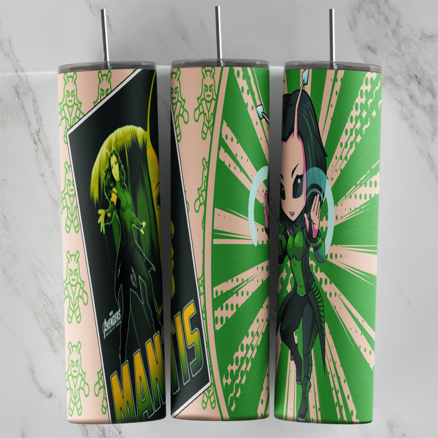 20 Oz Marvel Mantis Pop Art Tumbler Cup Design