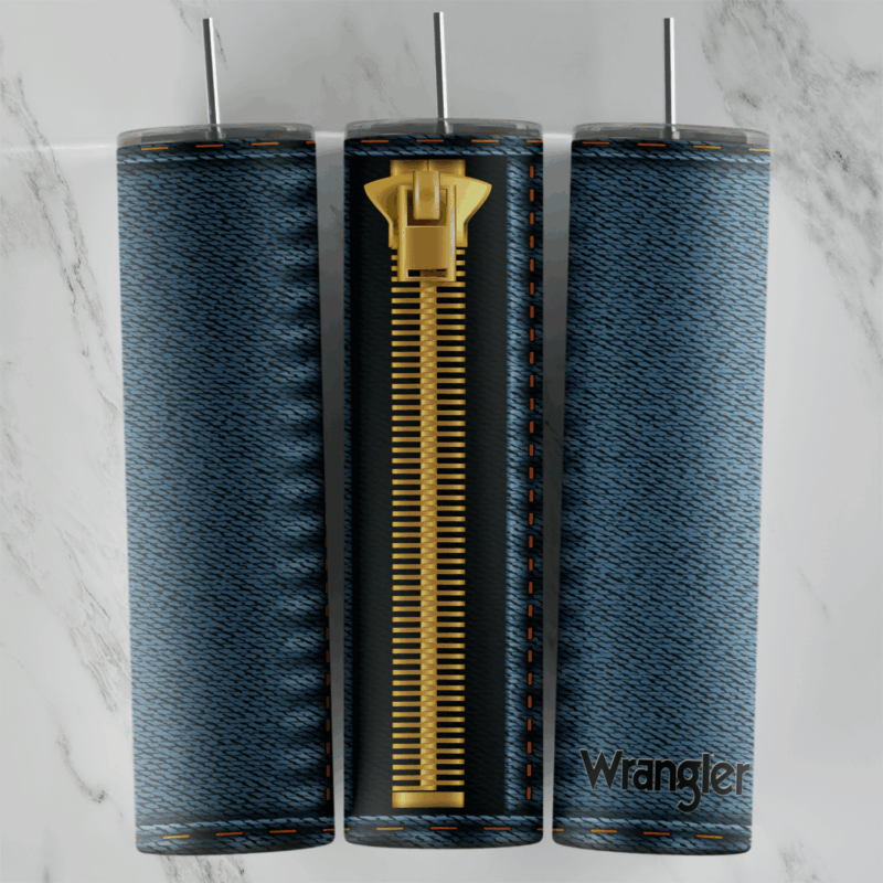 Denim Zip 20 oz tumbler sublimation wrap