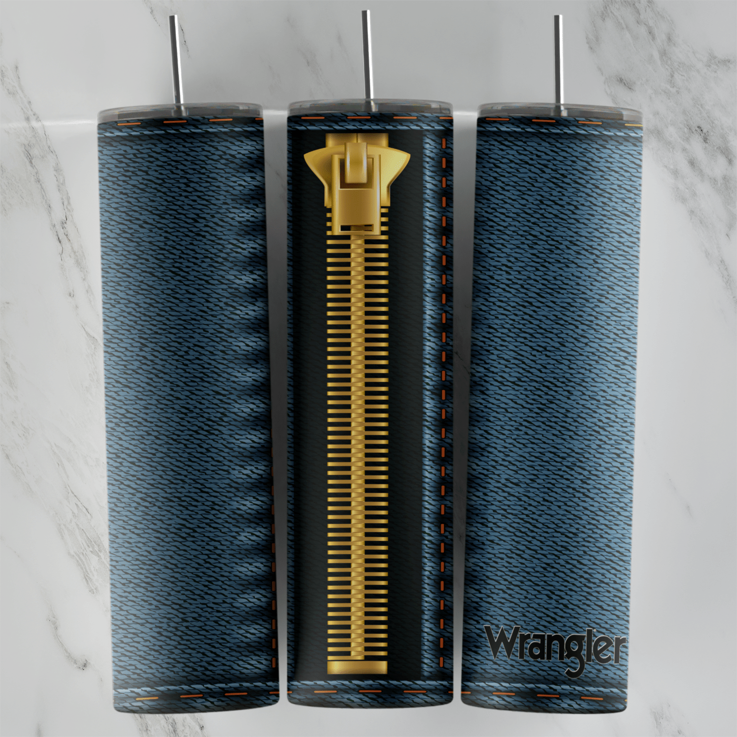 Denim Zip 20 oz tumbler sublimation wrap