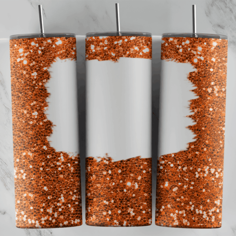 Brown Glitter 20 oz tumbler sublimation wrap