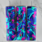 20 Oz Blue Flower Tumbler Cup Design