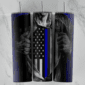 20 Oz Blue Line Tumbler Cup Design