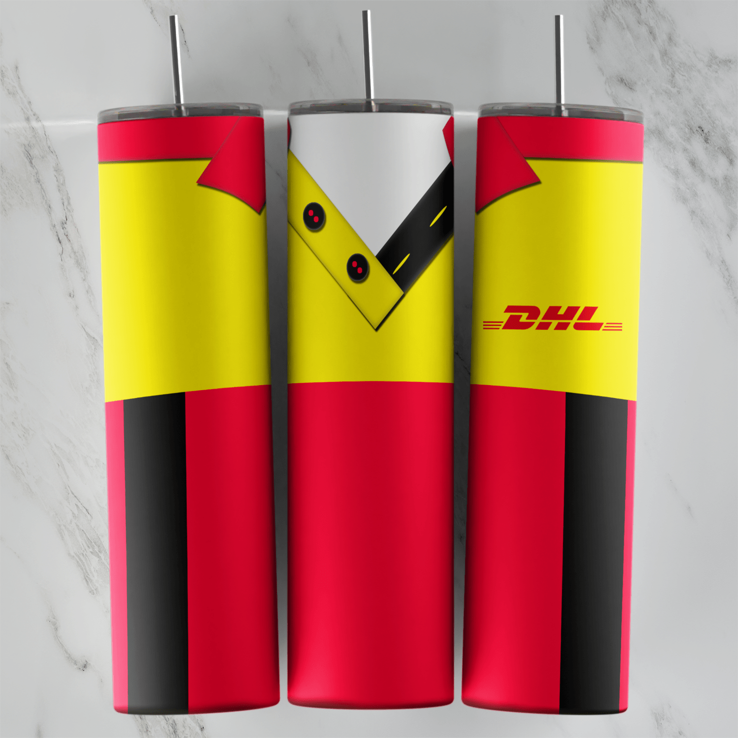 DHL Uniform 20 oz tumbler sublimation wrap