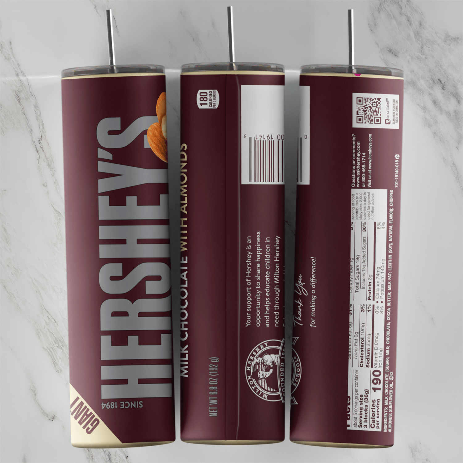 Almonds 20 oz tumbler sublimation wrap